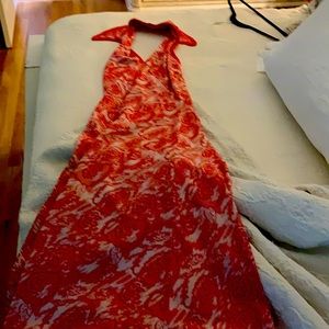 Vintage red halter Maxi